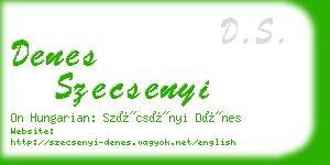 denes szecsenyi business card